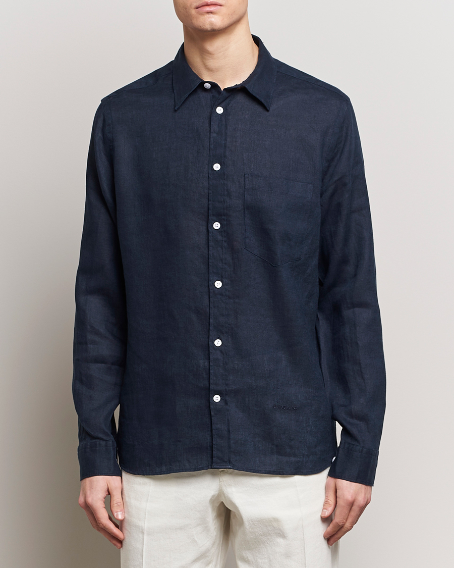 Uomini |  | J.Lindeberg | Regular Fit Clean Linen Shirt Navy