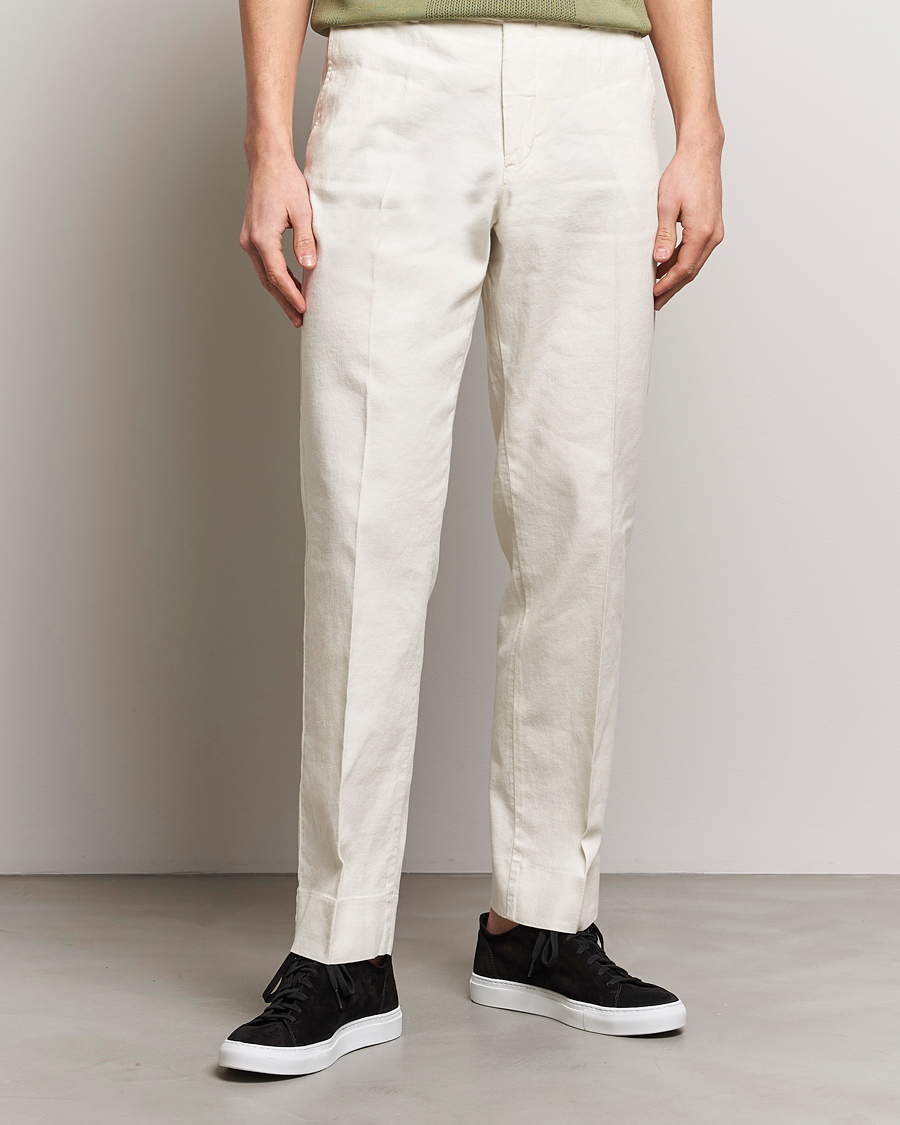 Uomini |  | J.Lindeberg | Lois Cotton/Linen Stretch Pants Cloud White