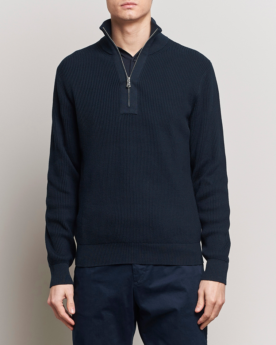 Uomini | Abbigliamento in saldo | J.Lindeberg | Alex Half Zip Organic Cotton Sweater Navy