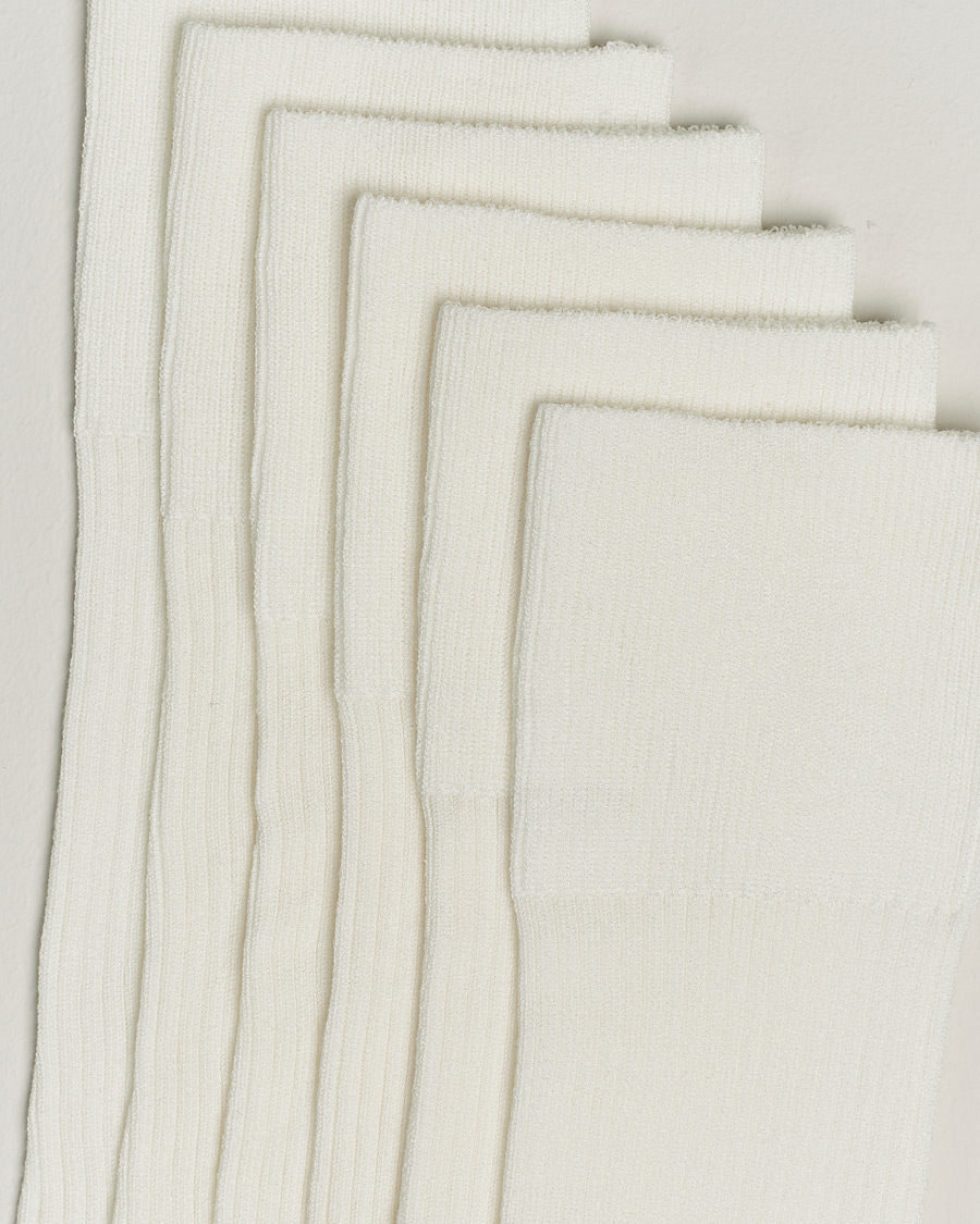 Uomini | CDLP | CDLP | 6-Pack Cotton Rib Socks White