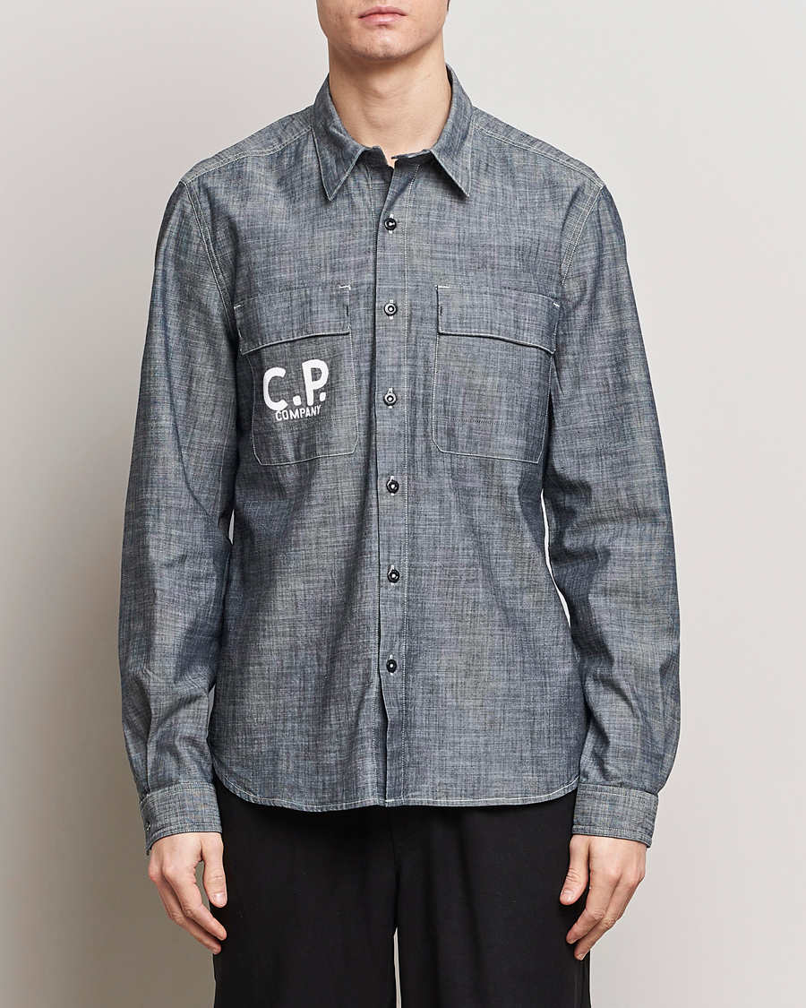 Uomini | C.P. Company | C.P. Company | Long Sleeve Chambray Denim Shirt Black