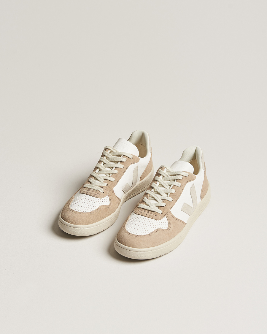 Uomini | Veja | Veja | V-10 Chromefree Leather Extra White/Natural Sahara