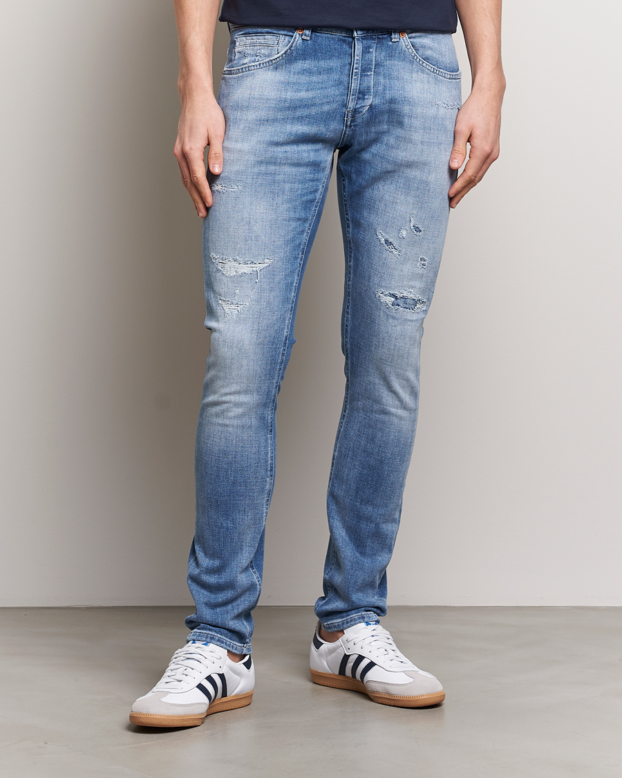 Uomini | Dondup | Dondup | George Distressed Jeans Light Blue