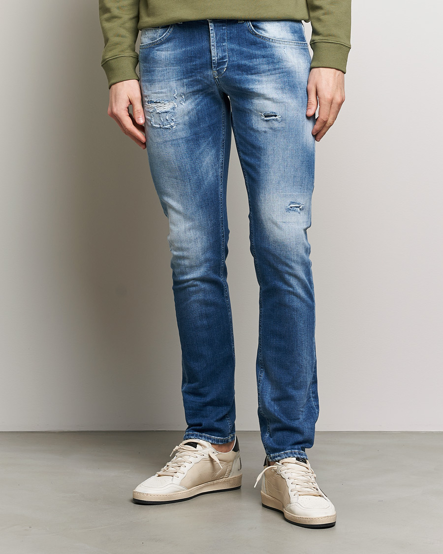 Uomini | Jeans | Dondup | George Distressed Jeans Medium Blue