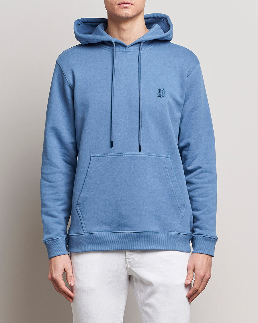 Uomini | Maglieria | Dondup | Logo Hoodie Washed Blue