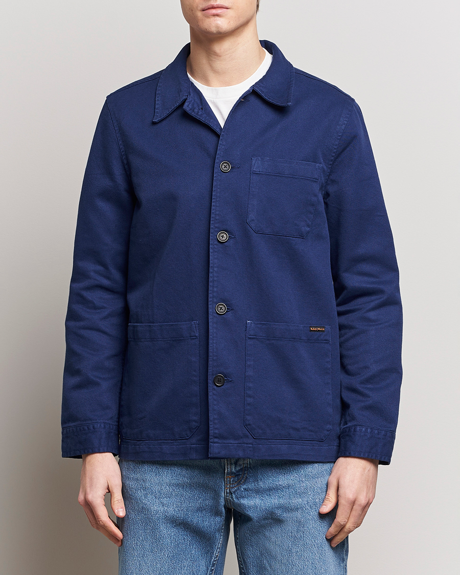 Uomini | Casual | Nudie Jeans | Barney Worker Overshirt Mid Blue