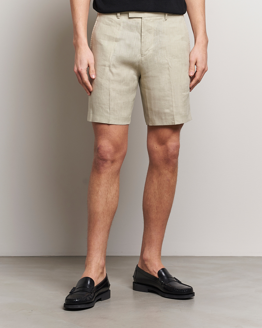 Uomini | Pantaloncini | Tiger of Sweden | Thiago Linen Shorts Dawn Misty