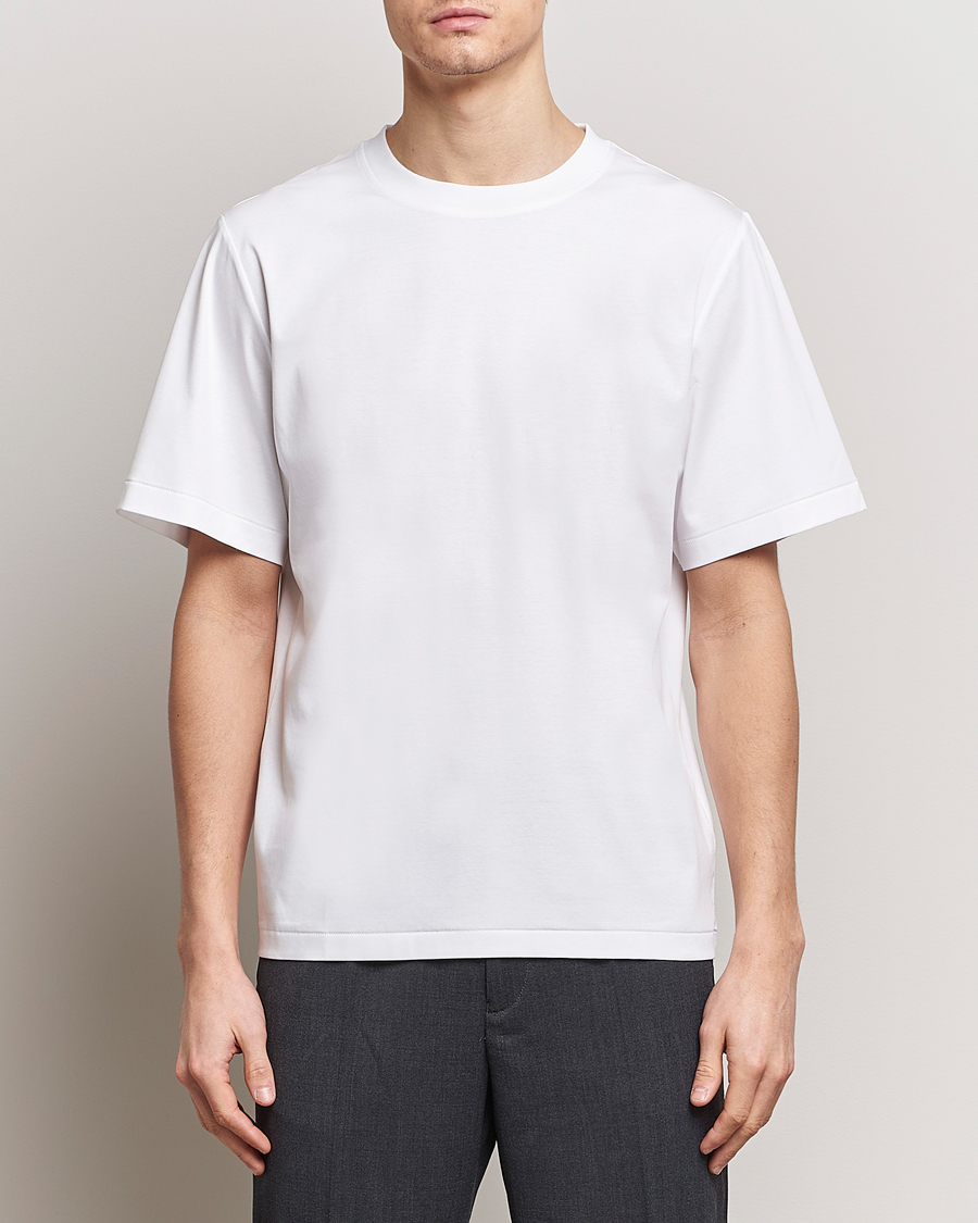 Uomini | Abbigliamento | Tiger of Sweden | Mercerized Cotton Crew Neck T-Shirt Pure White