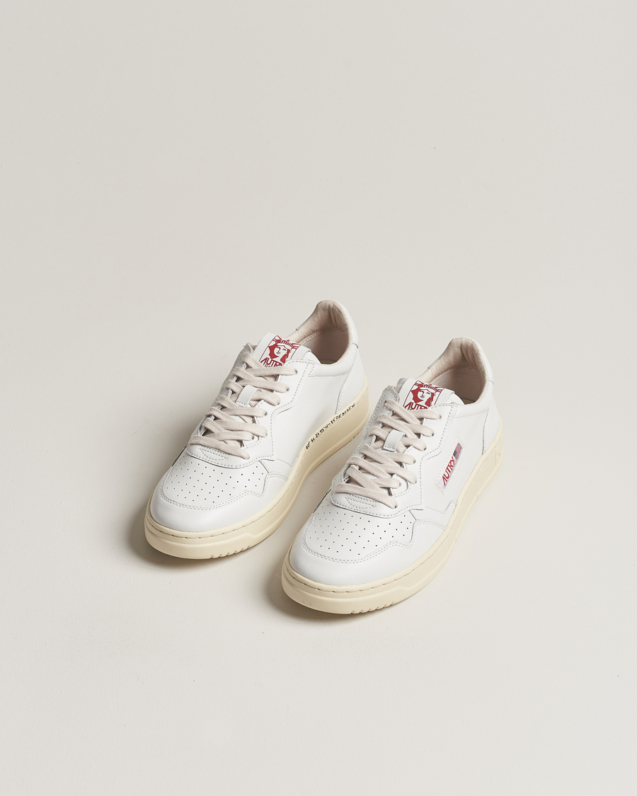 Uomini |  | Autry | Medalist Low Leather Sneaker White/Red