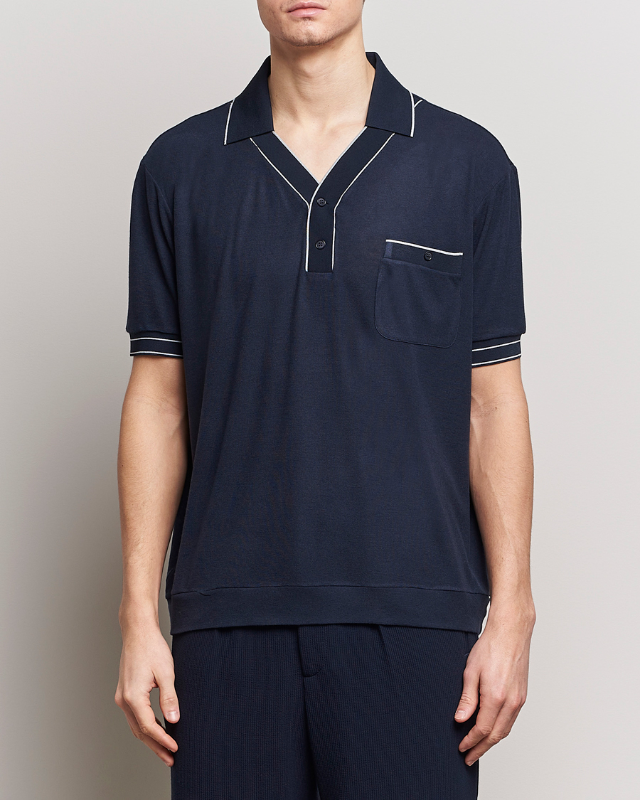 Uomini |  | Giorgio Armani | Short Sleeve Riviera Polo Navy