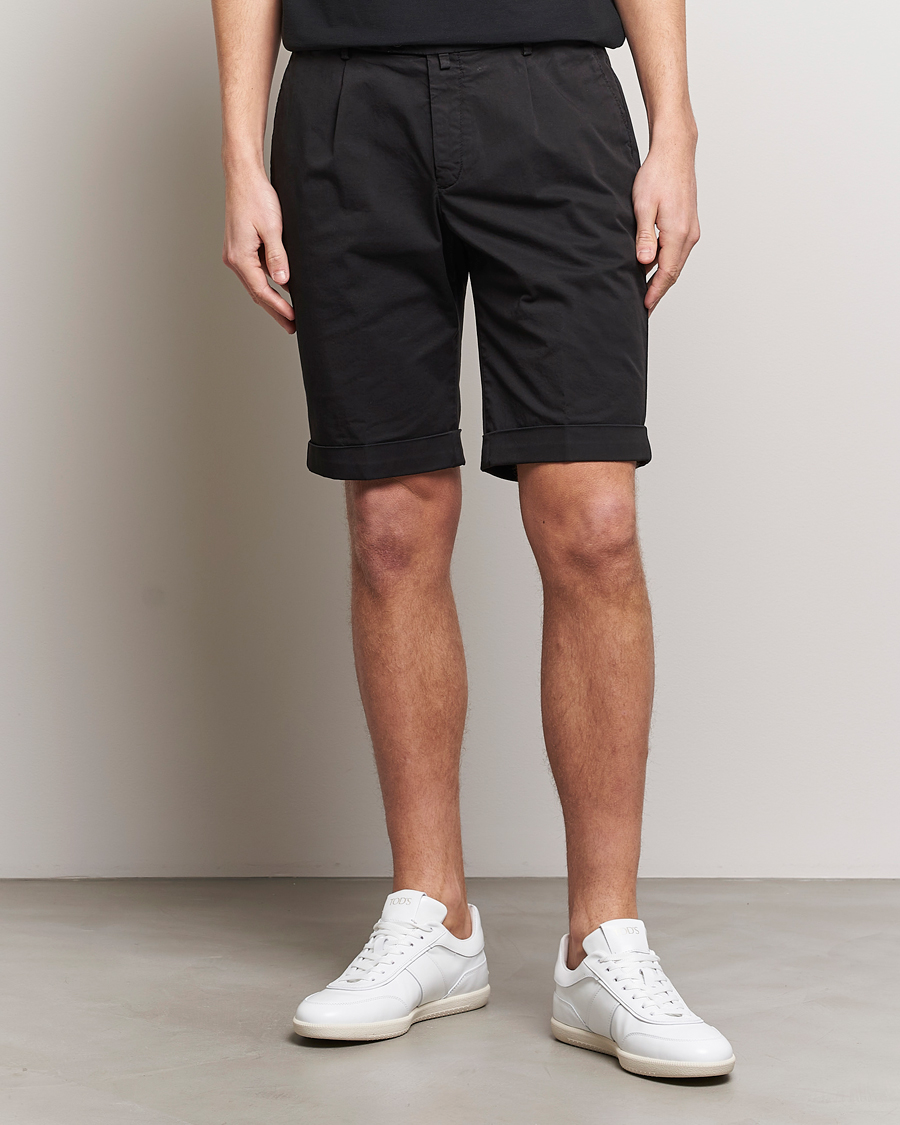 Uomini | Abbigliamento in saldo | Briglia 1949 | Pleated Cotton Shorts Black