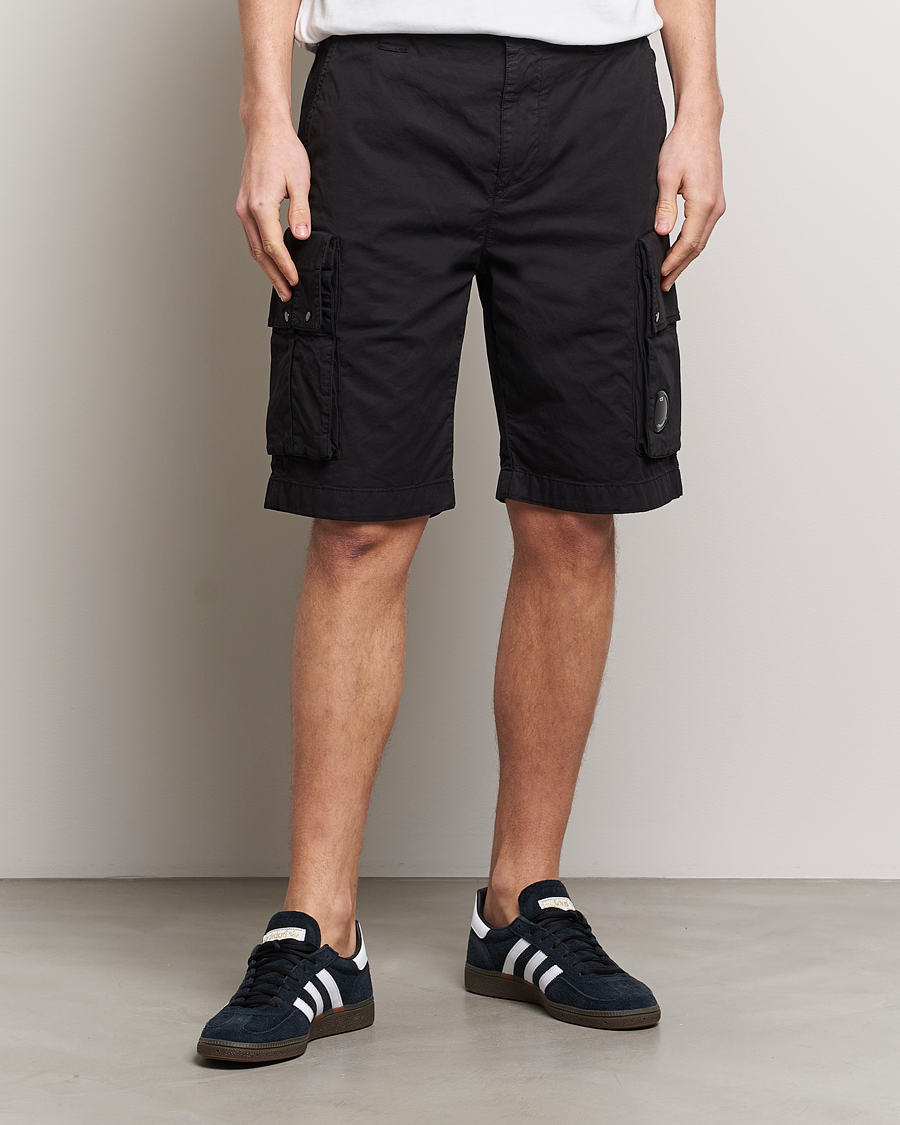 Uomini | Pantaloncini | C.P. Company | Twill Stretch Cargo Shorts Black