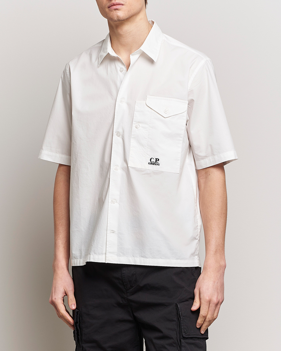 Uomini |  | C.P. Company | Short Sleeve Popline Shirt White