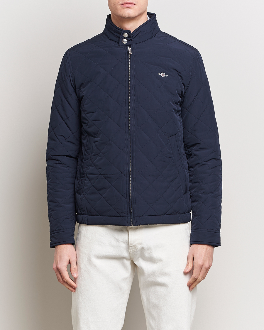 Uomini | Giacche classiche | GANT | The Quilted Windcheater Evening Blue