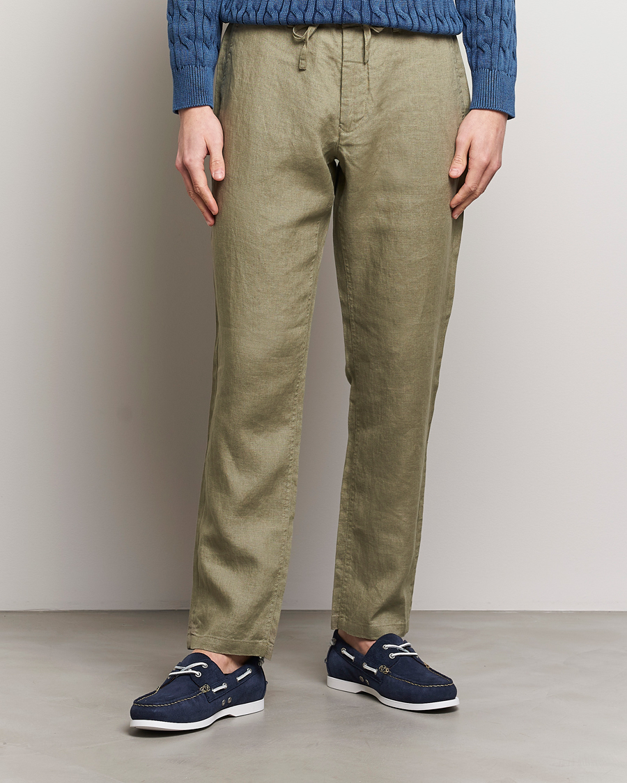 Uomini | Pantaloni | GANT | Relaxed Linen Drawstring Pants Dried Clay