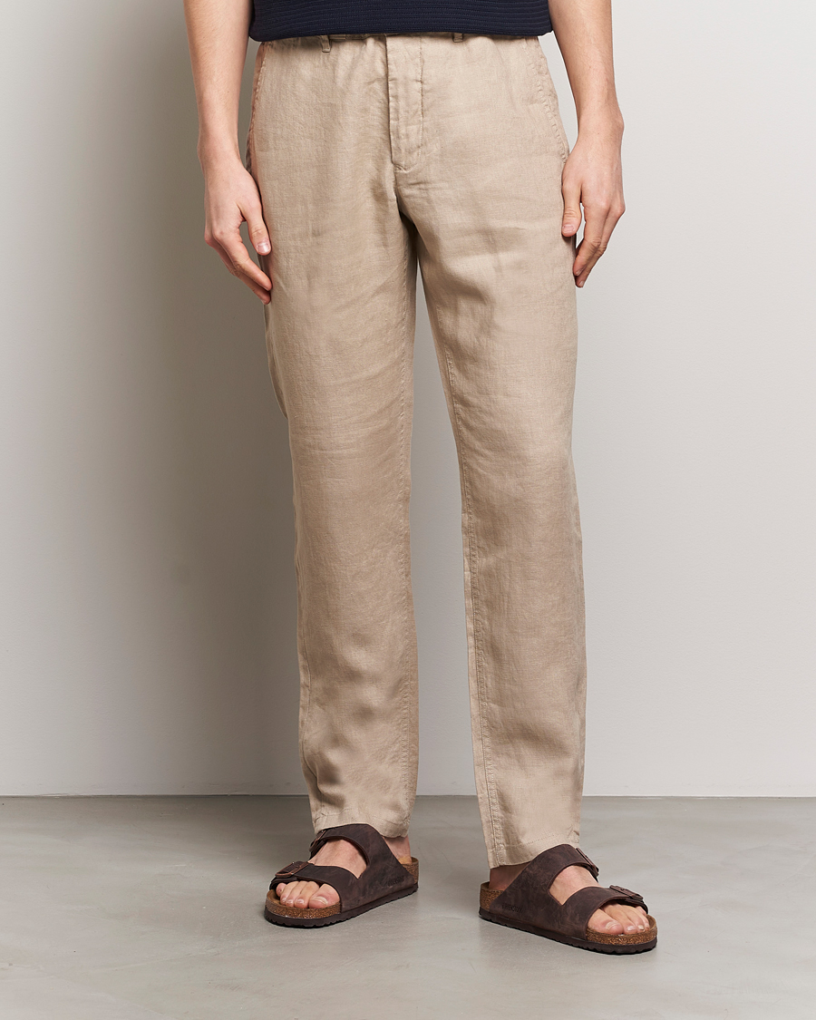 Uomini | Pantaloni | GANT | Relaxed Linen Drawstring Pants Dry Sand