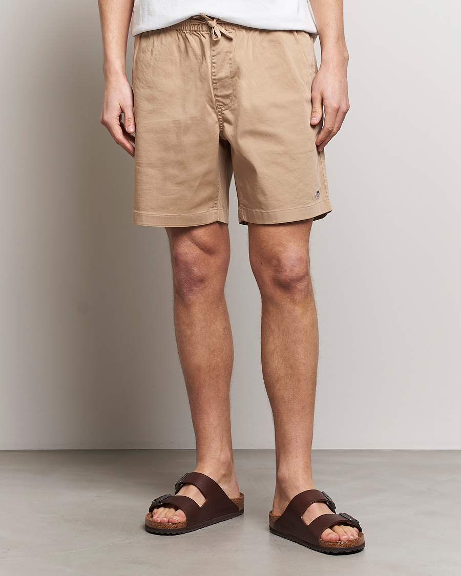 Uomini | 40% di sconto | GANT | Drawstring Logo Shorts Dark Khaki