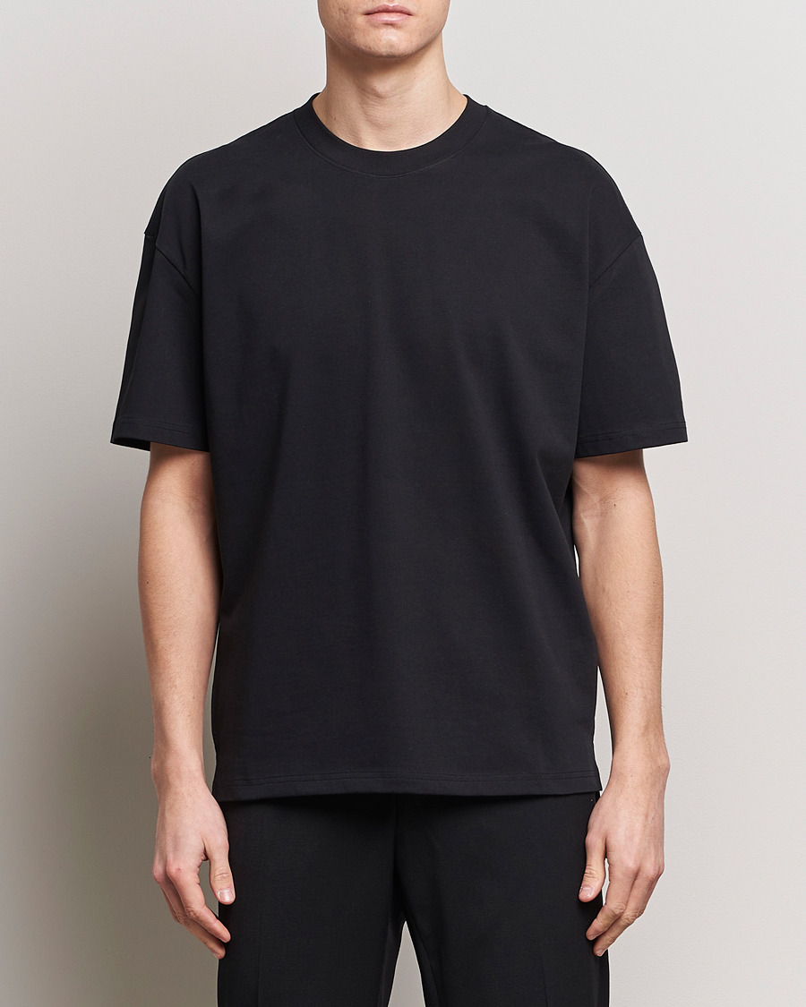 Uomini |  | Bread & Boxers | Textured Heavy Crew Neck T-Shirt Black