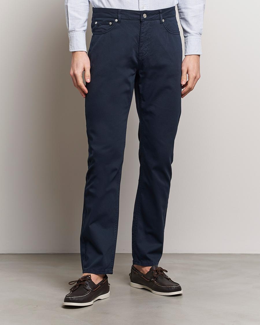 Uomini |  | Morris | James Structured 5-Pocket Trousers Blue