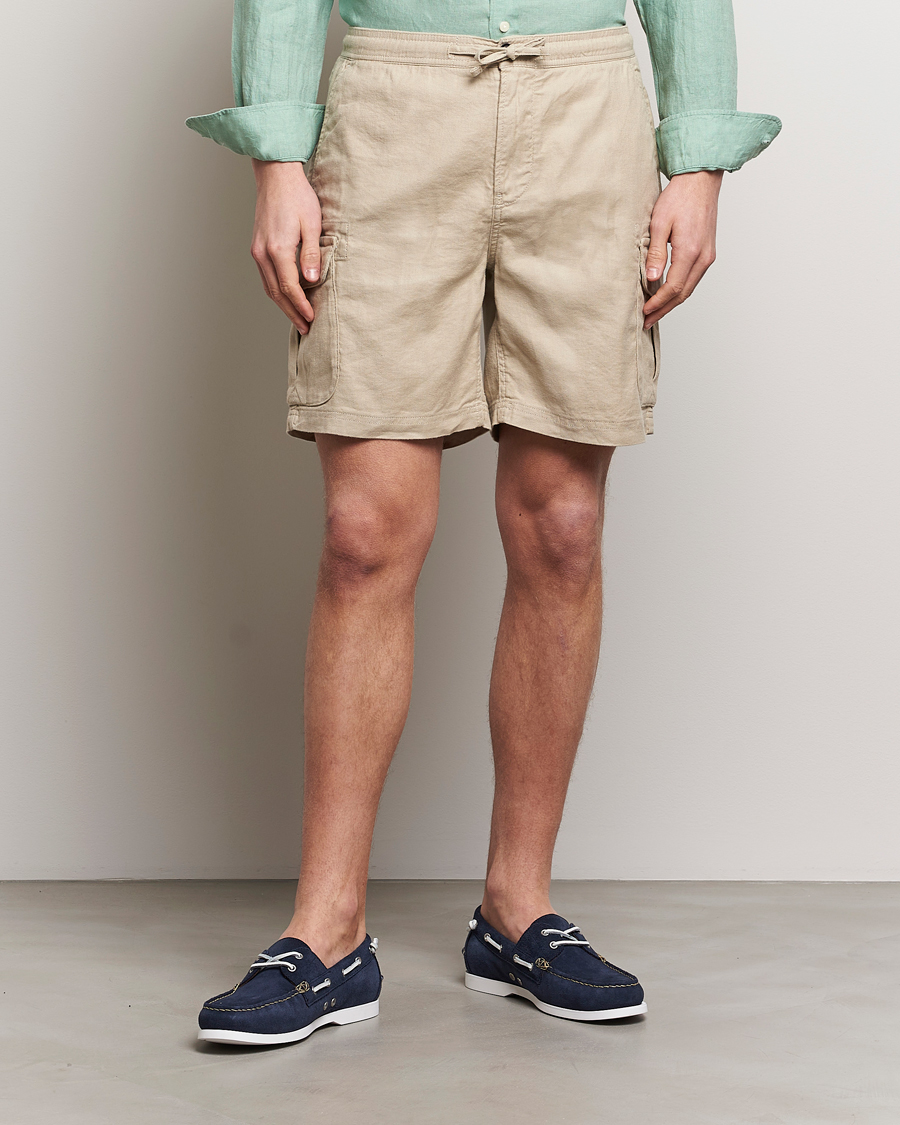 Uomini | Pantaloncini | Morris | Cargo Linen Shorts Khaki