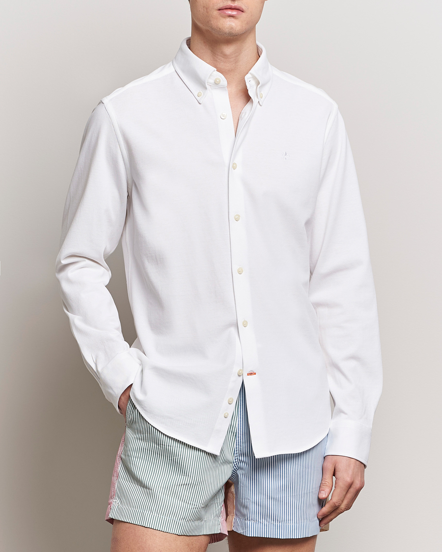 Uomini | Camicie | Morris | Eddie Pique Shirt White