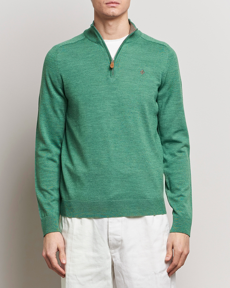 Uomini | Maglieria | Morris | John Merino Half Zip Light Green