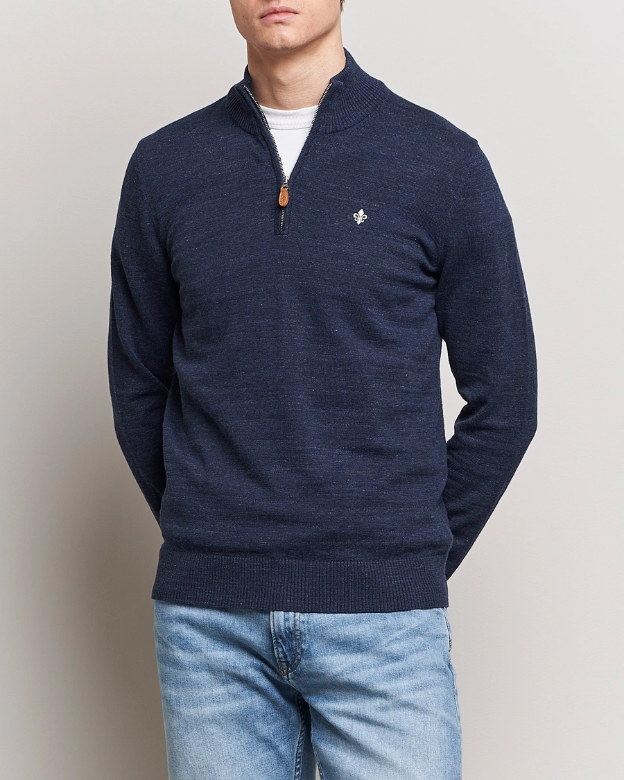 Uomini |  | Morris | Randall Cotton Half Zip Navy