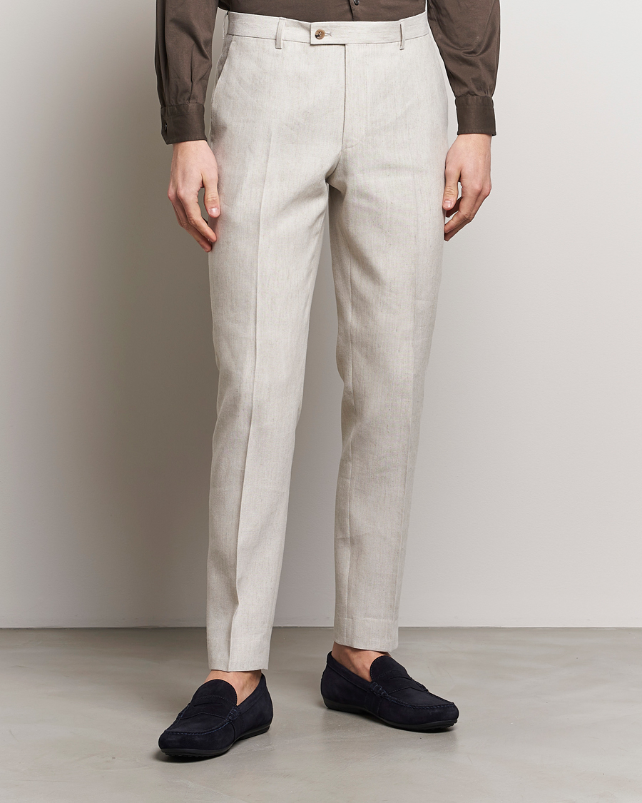 Uomini |  | Morris | Bobby Linen Suit Trousers Khaki