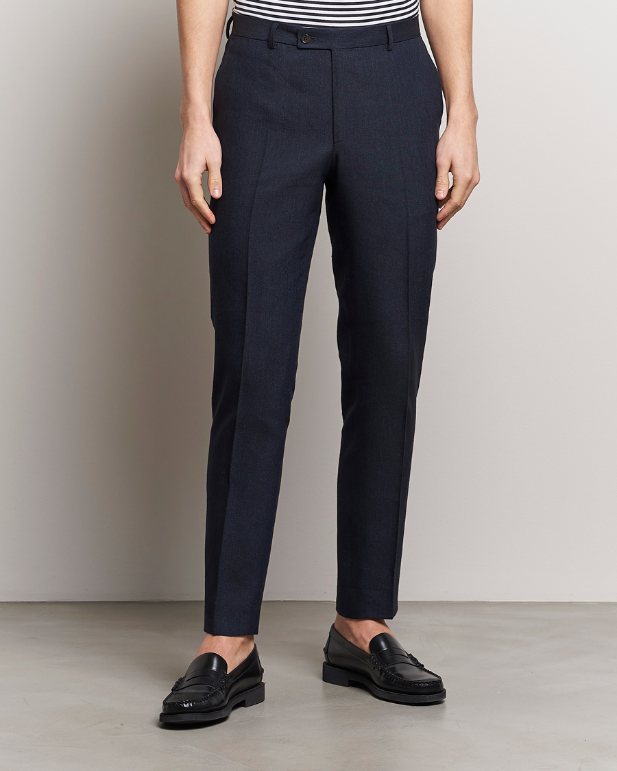 Uomini |  | Morris | Bobby Linen Suit Trousers Navy