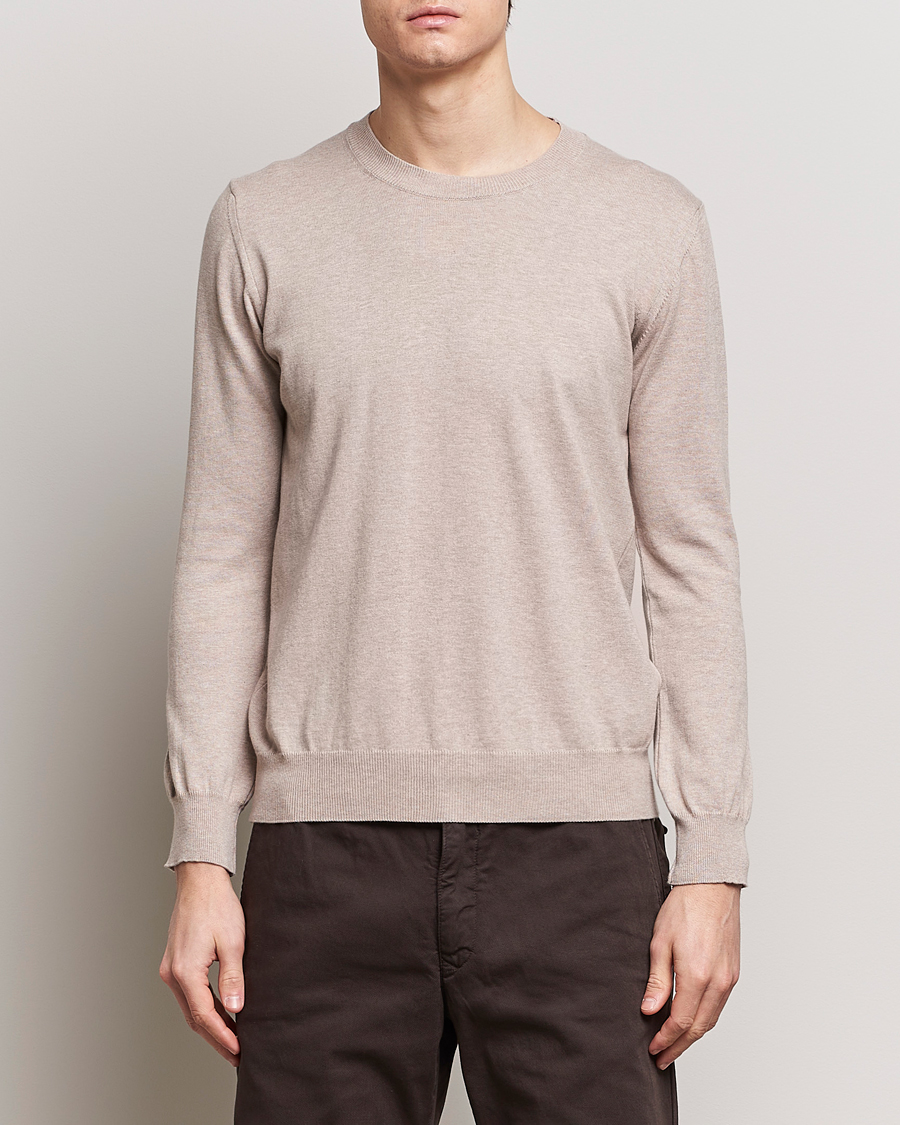 Uomini | 50% di sconto | Oscar Jacobson | Valdemar Cotton Crew Neck Beige