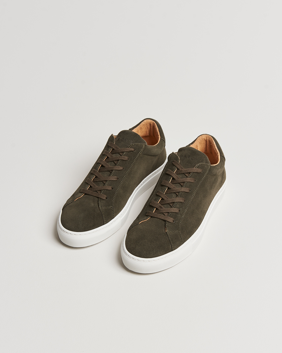 Uomini | Sneakers basse | A Day\'s March | Suede Marching Sneaker Dark Olive