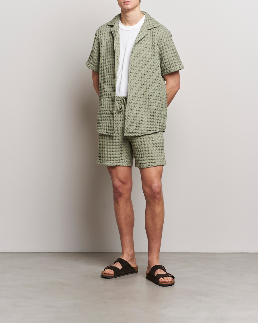 Uomini | Pantaloncini | OAS | Porto Waffle Shorts Dusty Green