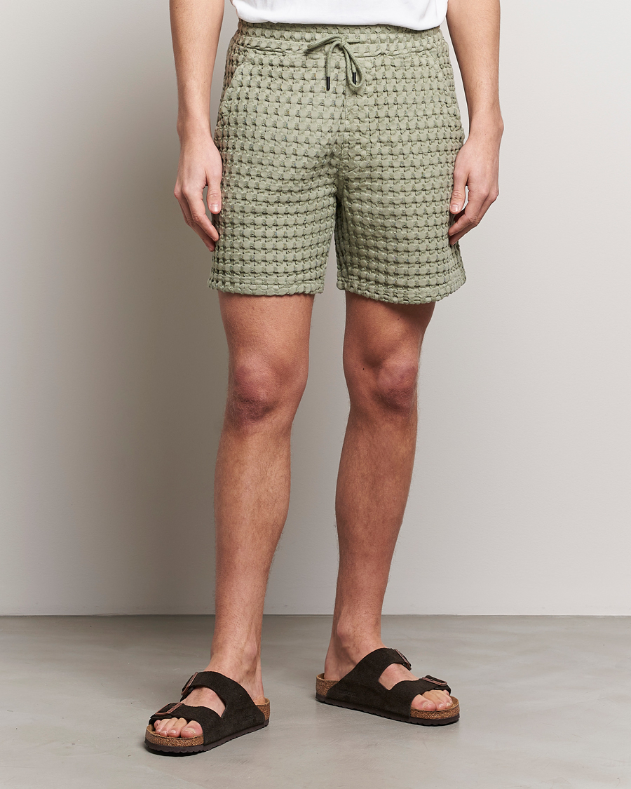 Uomini | Pantaloncini | OAS | Porto Waffle Shorts Dusty Green