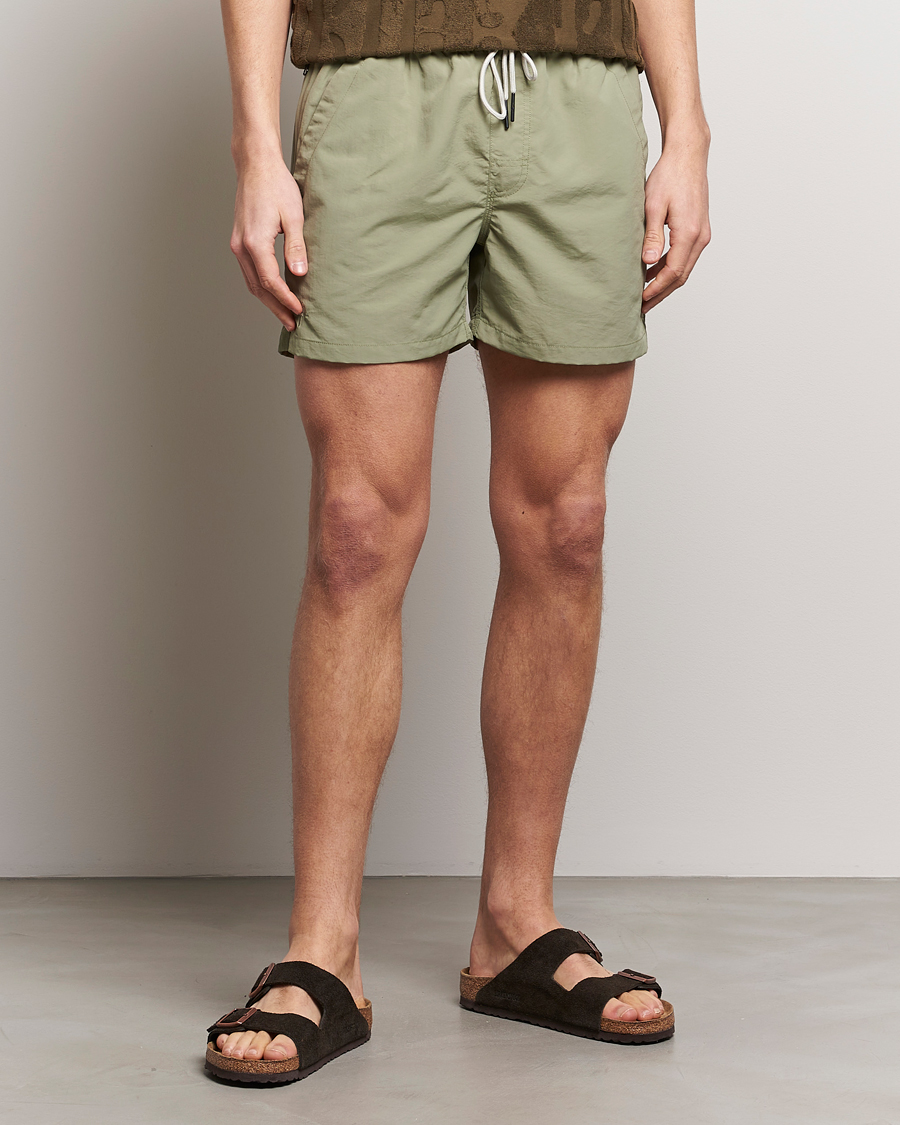 Uomini | Costumi da bagno con lacci | OAS | Plain Swimshorts Green