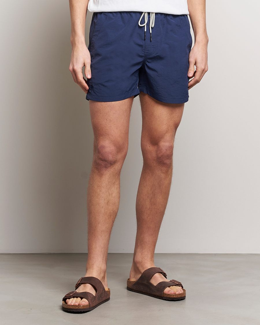 Uomini | Costumi da bagno con lacci | OAS | Plain Swimshorts Navy