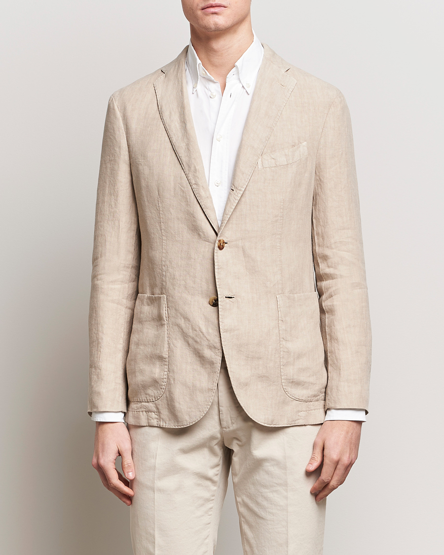 Uomini | Blazers | Boglioli | K Jacket Linen Blazer Light Beige