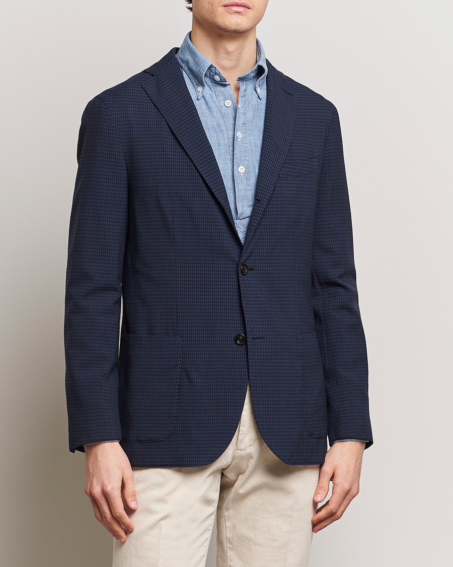 Uomini |  | Boglioli | K Jacket Check Wool Blazer Navy