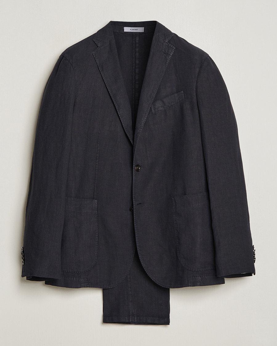 Uomini | Abiti | Boglioli | K Jacket Linen Suit Navy