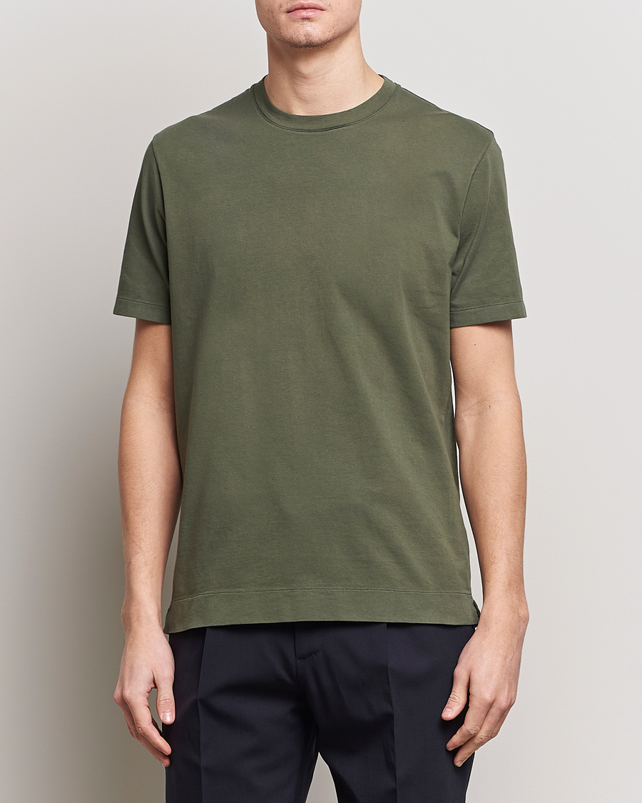 Uomini | Boglioli | Boglioli | Garment Dyed T-Shirt Forest Green