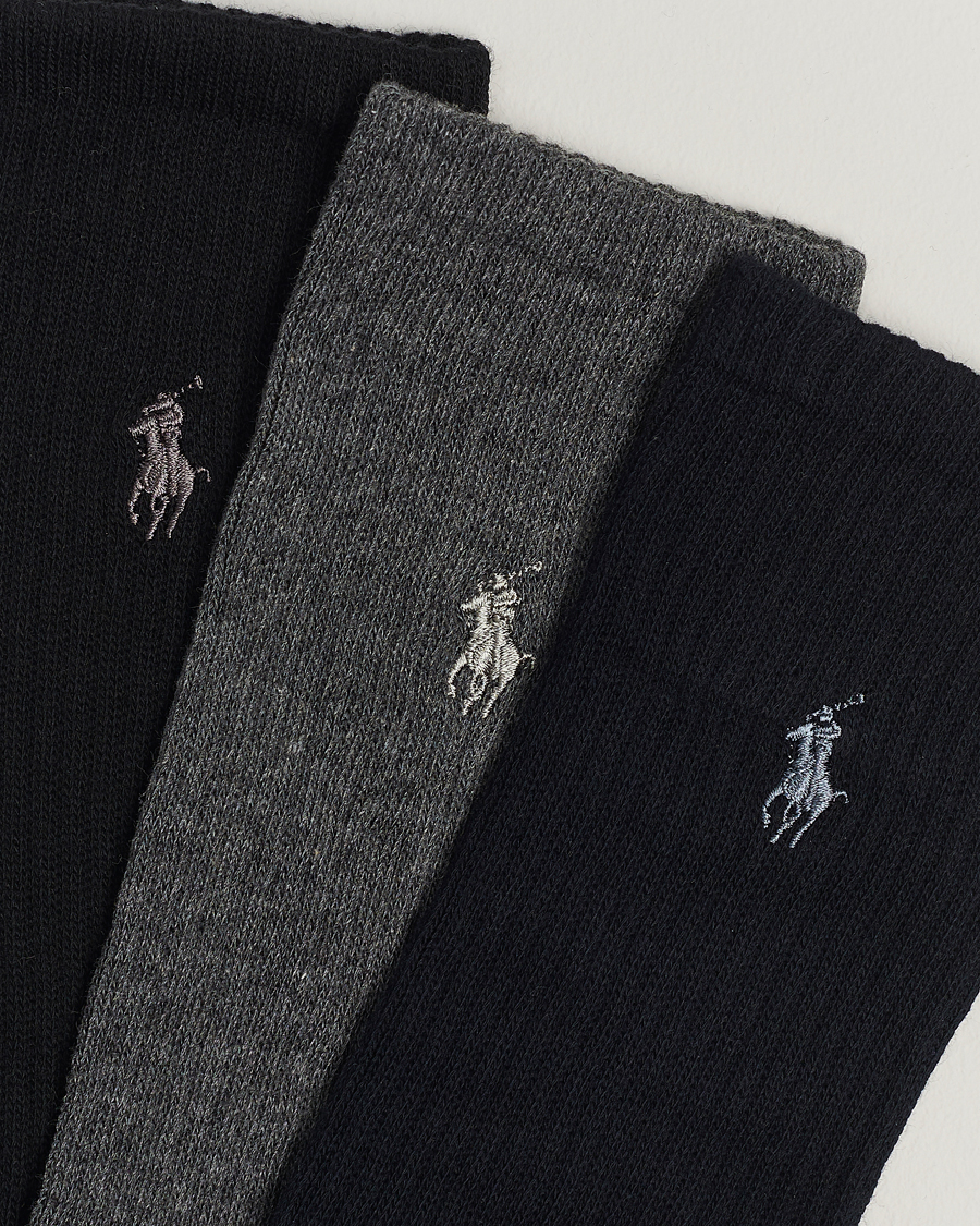 Uomini |  | Polo Ralph Lauren | 3-Pack Crew Sock Navy/Charcoal/Black