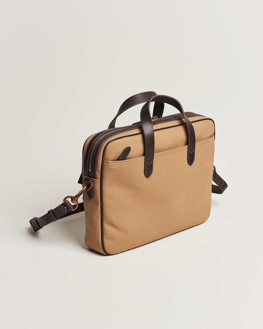 Uomini | Polo Ralph Lauren Canvas/Leather Computer Bag Tan | Polo Ralph Lauren | Canvas/Leather Computer Bag Tan