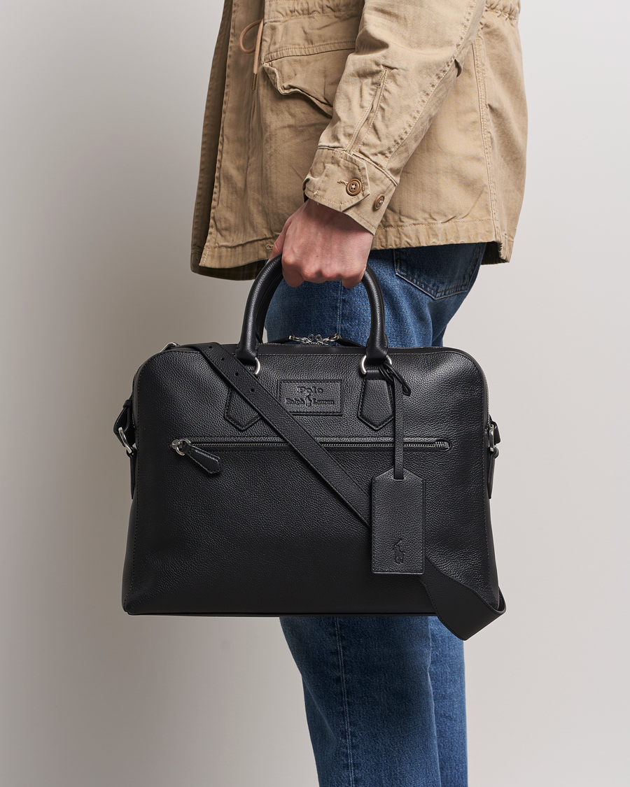 Uomini |  | Polo Ralph Lauren | Pebble Leather Briefcase Black