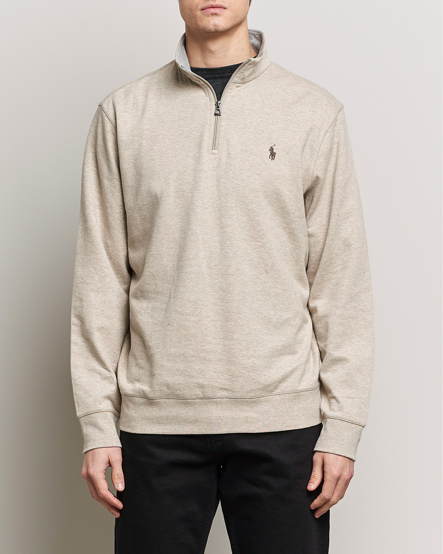 Uomini |  | Polo Ralph Lauren | Double Knit Half-Zip Sweater Tuscan Beige Heather