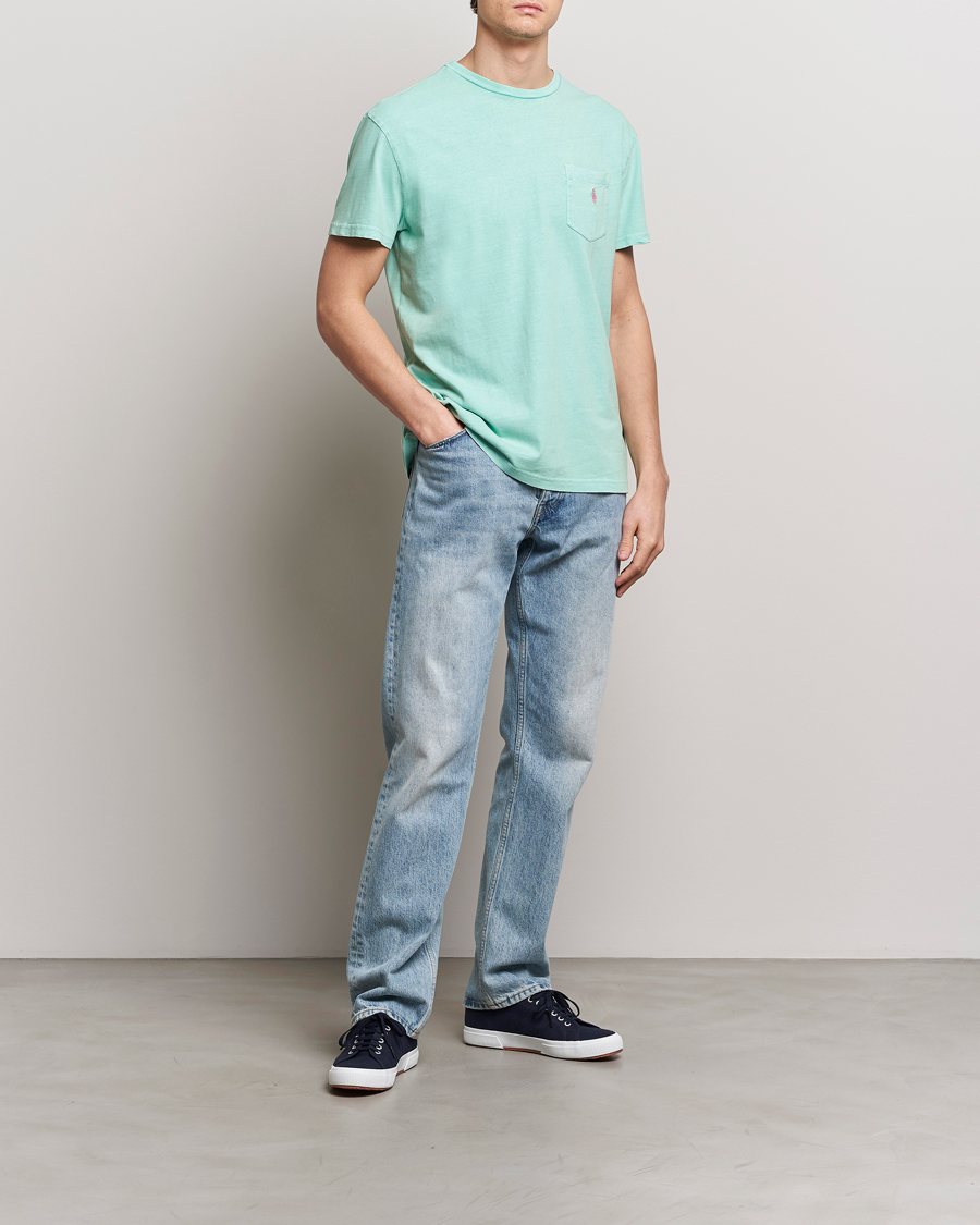 Uomini | T-shirt | Polo Ralph Lauren | Cotton Linen Crew Neck T-Shirt Celadon