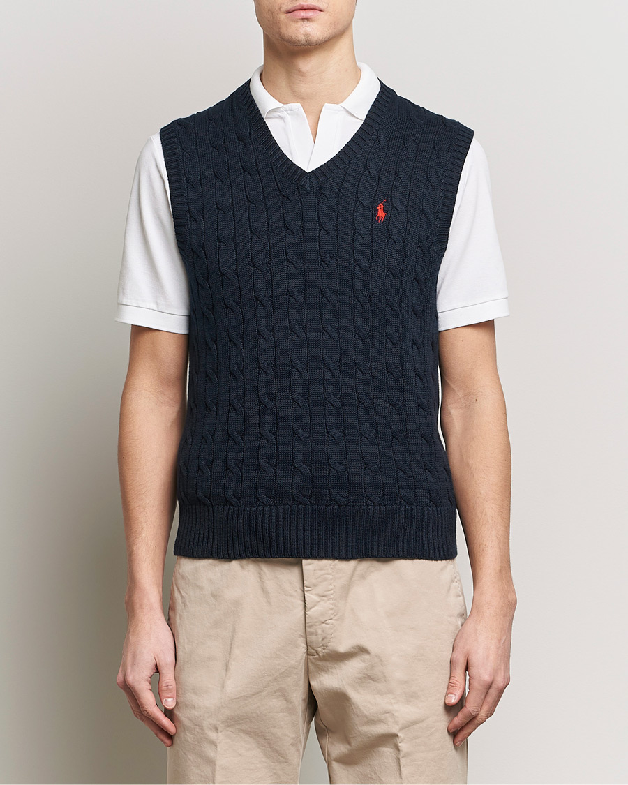 Uomini | Pullover | Polo Ralph Lauren | Cotton Cable Vest Hunter Navy