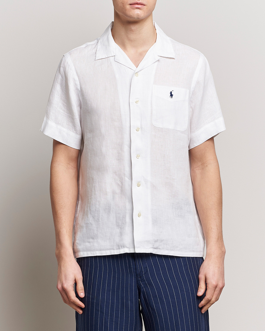 Uomini | Camicie | Polo Ralph Lauren | Linen Pocket Short Sleeve Shirt White