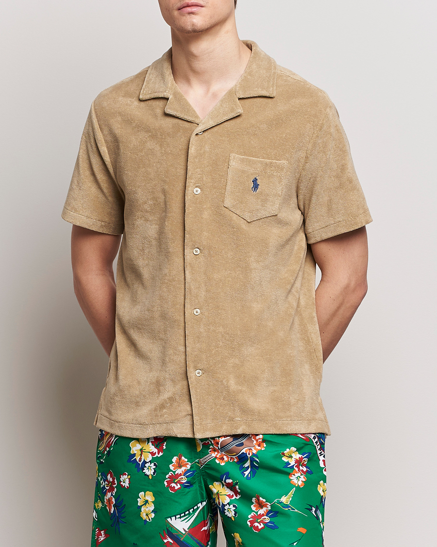 Uomini | Camicie | Polo Ralph Lauren | Cotton Terry Short Sleeve Shirt Coastal Beige