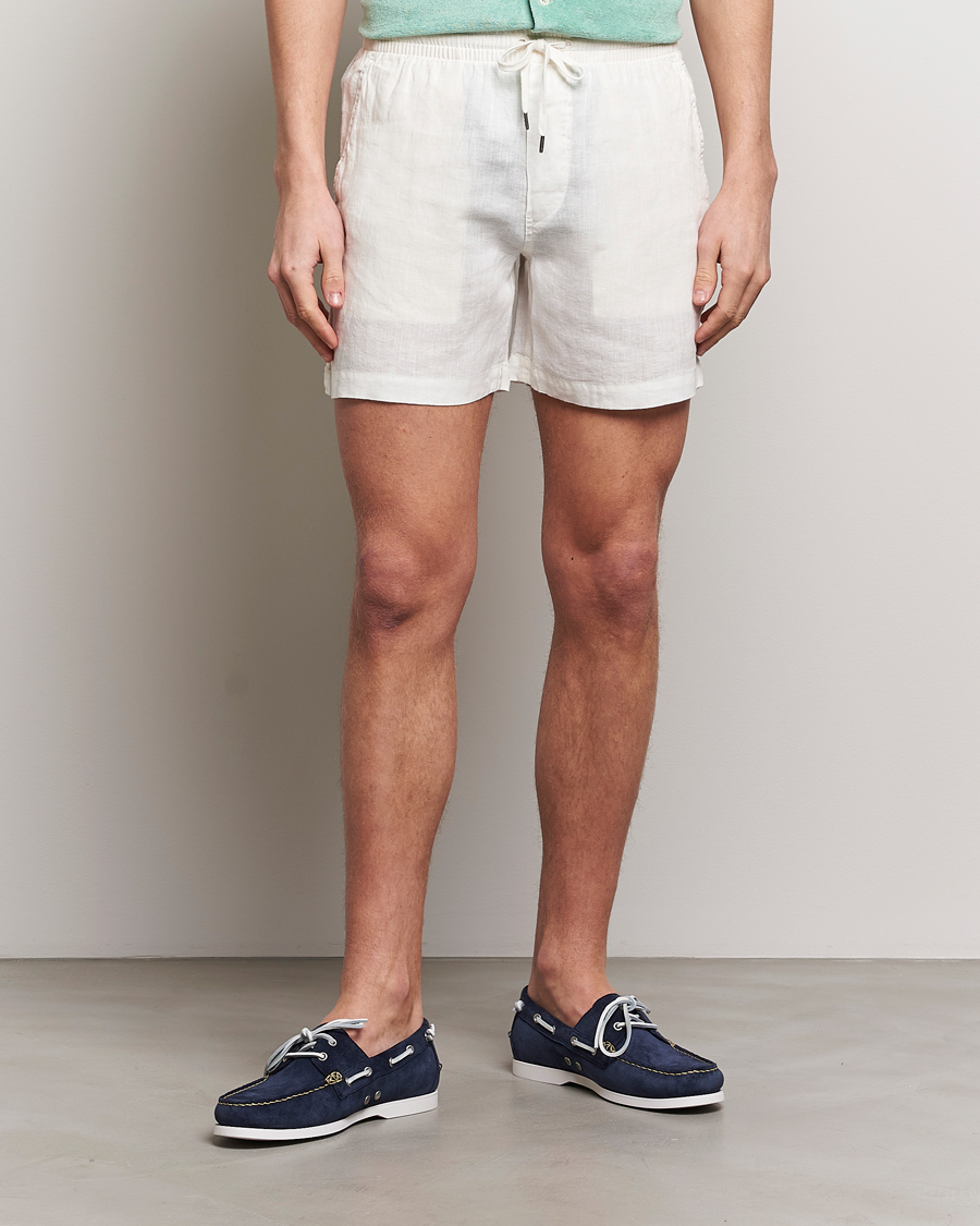 Uomini |  | Polo Ralph Lauren | Prepster Linen Drawstring Shorts Deckwash White