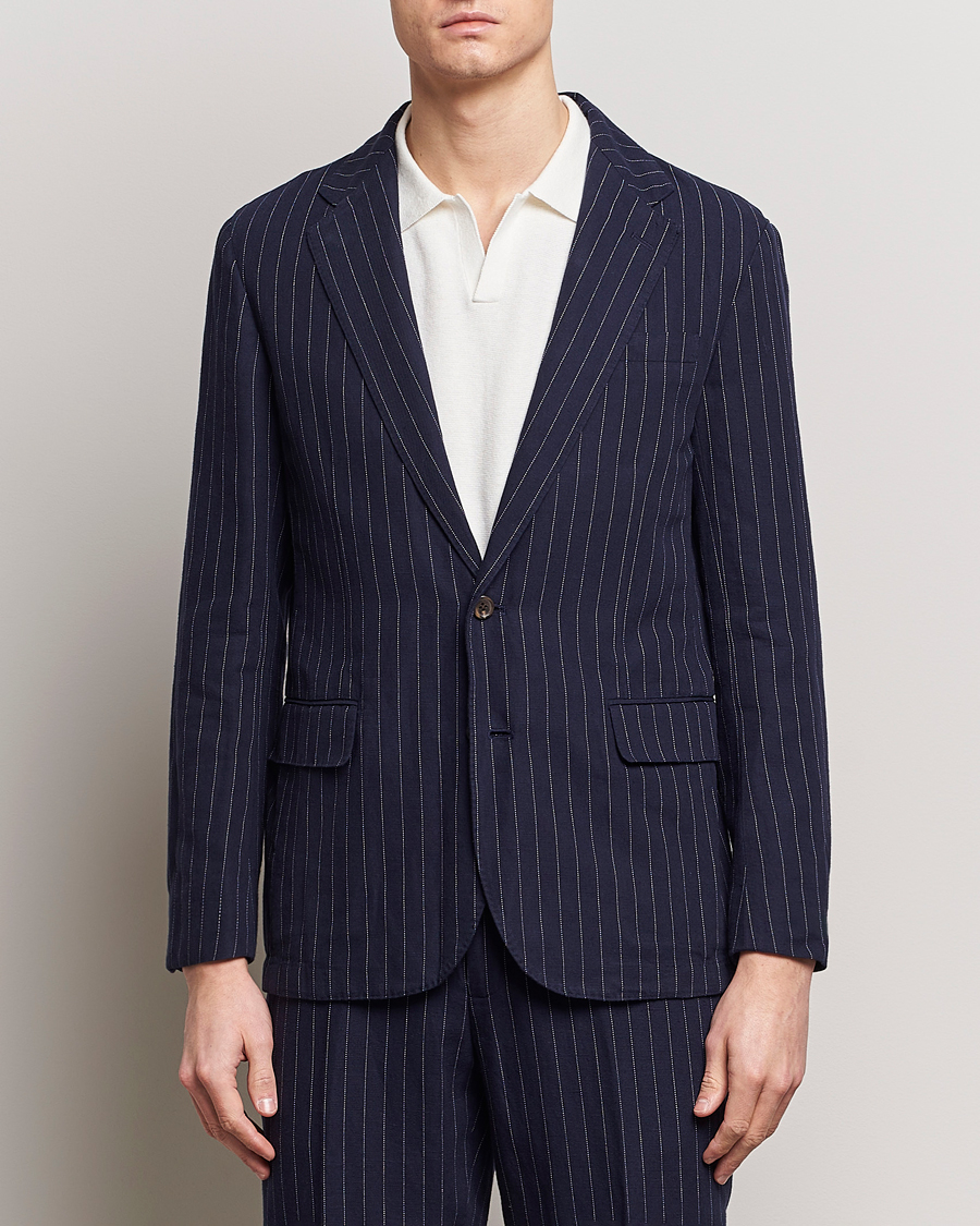 Uomini |  | Polo Ralph Lauren | Linen Pinstripe Sportcoat Navy/Cream