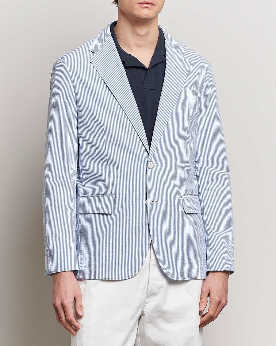 Uomini | Blazer di cotone | Polo Ralph Lauren | Seersucker Sportcoat Bright Blue